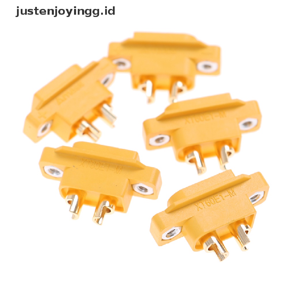 // justenjoyingg.id // 5pcs AMASS XT60E-M Mountable XT60 Male Plug for RC Drone FPV Racing Fixed Board ~