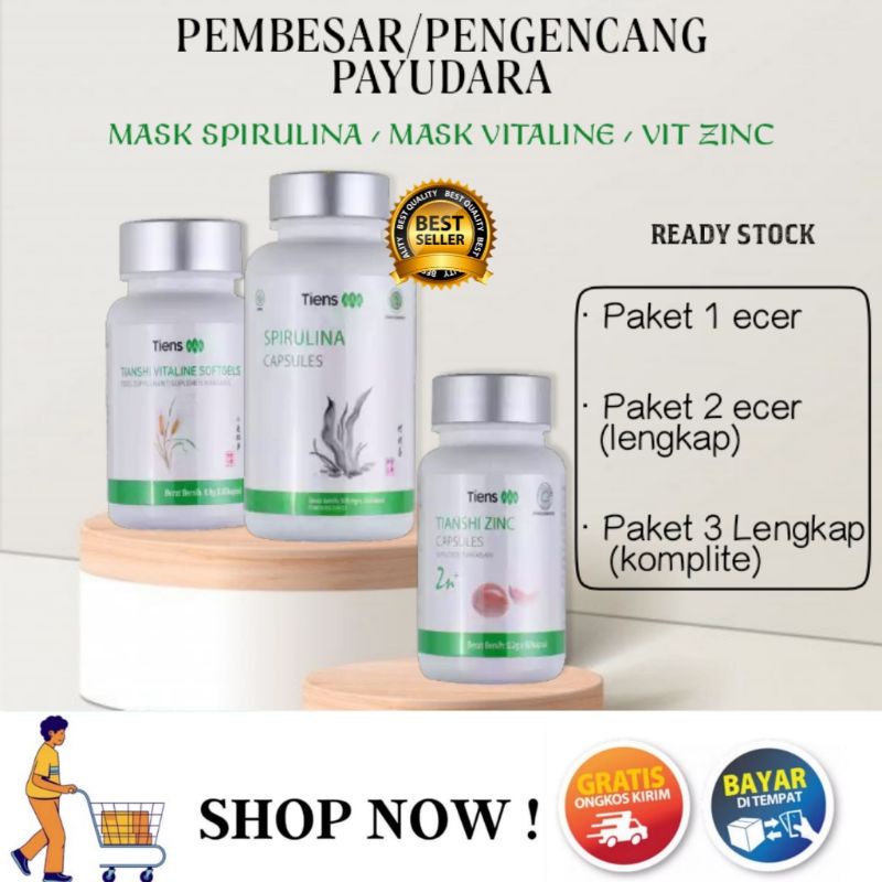 [TERLARIS] PEMBESAR PAYUDARA ALAMI PENGENCANG PAYUDARA || SPIRULINA | ZINC | VITALINE 100% ORIGINAL 
