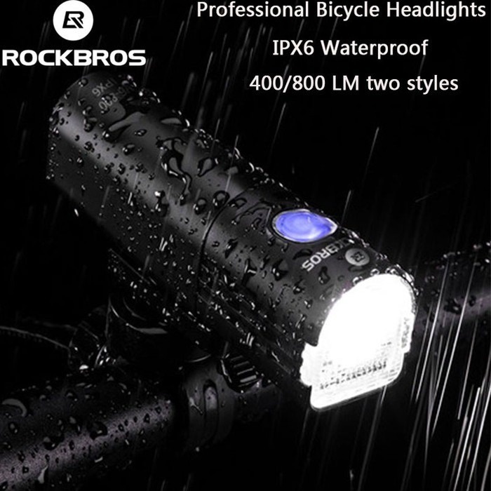 Lampu Depan Sepeda Rockbros V6 400LM Bicycle Headlight Waterproof