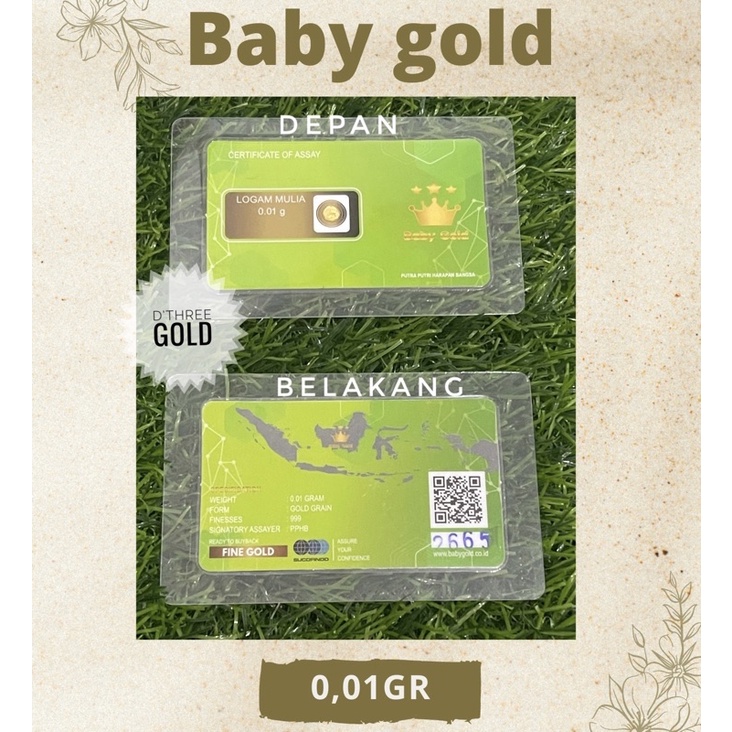 Baby Gold 0,01 Gram Emas Mini Logam Mulia 24 Karat Jaminan Asli Original