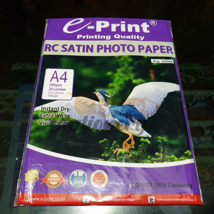 

(DISKON TERMURAH) Kertas photo rc satin photo paper 260gsm eprint