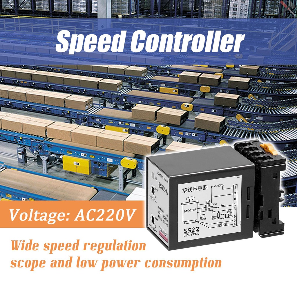 Ss22-a 6-250W AC220V 3A 50 / 60Hz Motor Speed Controller Regulator