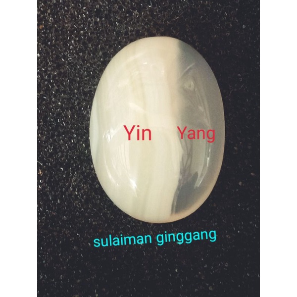 Natural batu asli " YIN YANG " SULAIMAN PUTIH atau cempaka putih