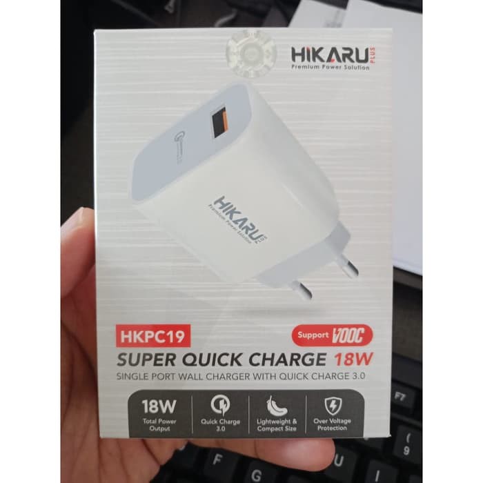 HIKARU KEPALA CHARGER SKHPC19 SUPER CHARE 18W SINGLE PORT WALL CHARGER VOOC