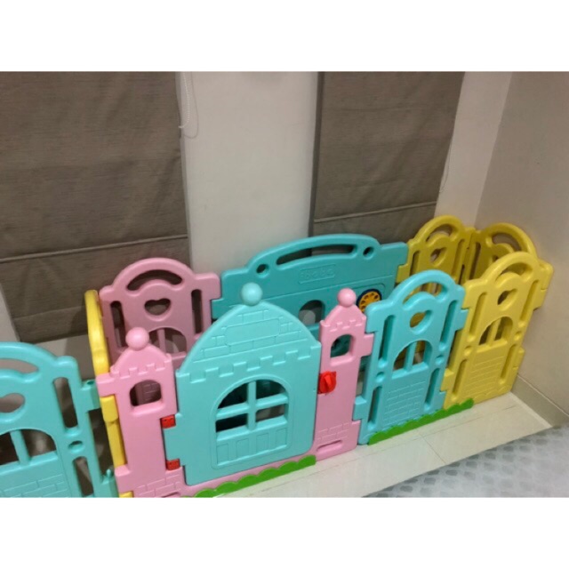 PRELOVED 10+3 ibebe playroom fence v2 marshmallow