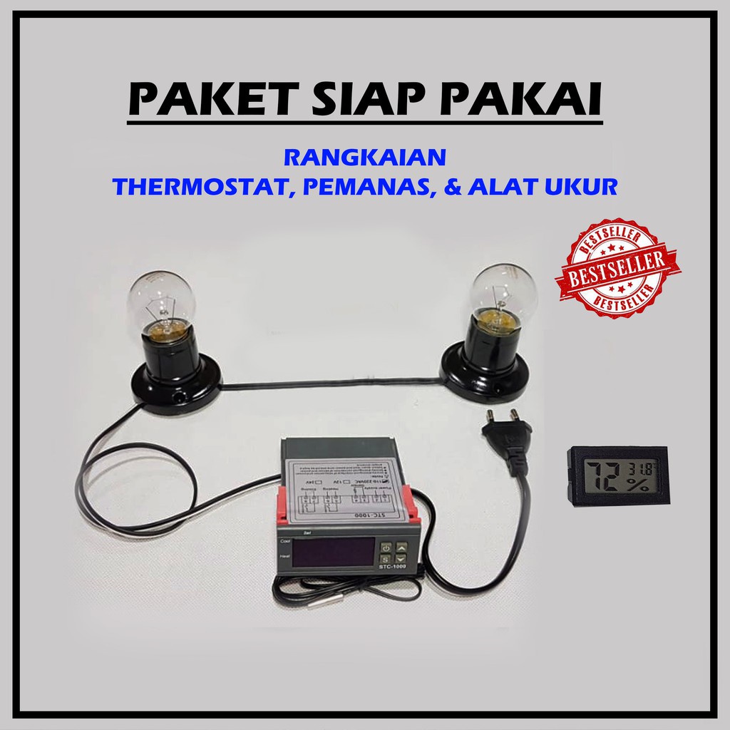 Paket Siap Pakai STC 1000 Thermostat Termostat Pemanas Thermo-Hygrometer Mesin Tetas Telur