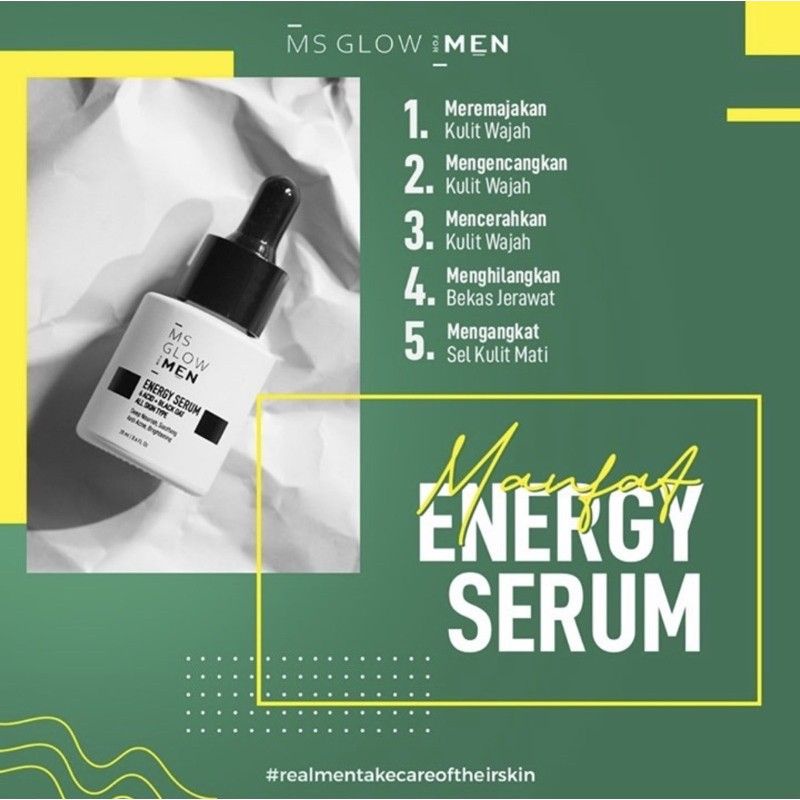 Energy power serum ms glowmen 100% original serum wajah pria skincare pria (bisa cod)