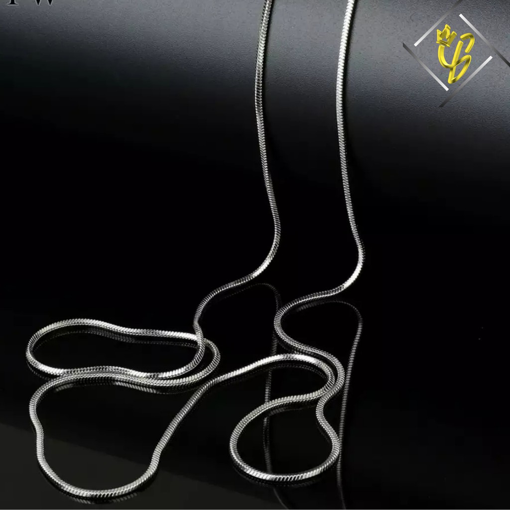 ORIGINAL Kalung Titanium Pria Anti Karat Wanita Cowok Asli Keren Silver Perak Emas Putih Rantai