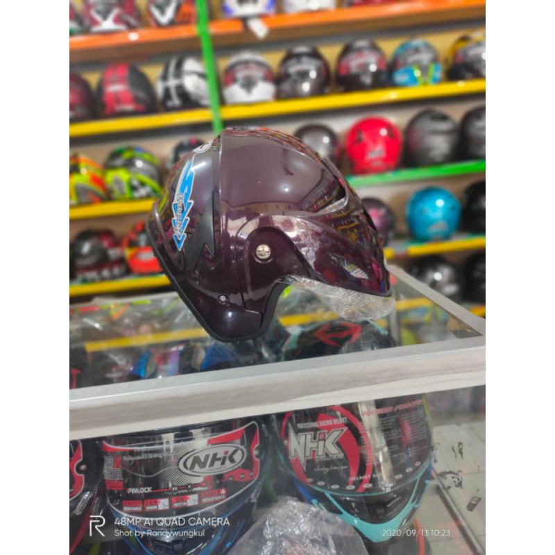 HELM INK KW PET UNGU FREE STIKER