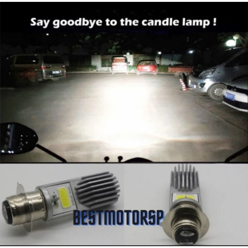 Lampu Depan LED 2LED Flip Motor Bebek dan Matic Soket H6 Nyala Putih Terang