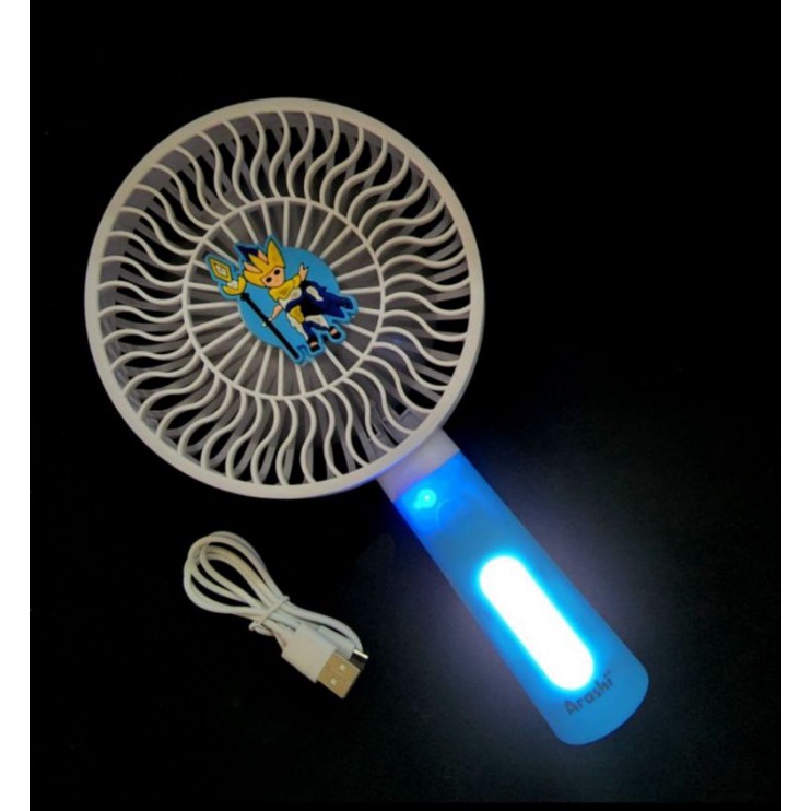 Kipas genggam portable jumbo 6 inci Arashi 601L Handy fan portable dan lampu emergency lamp rechargeable