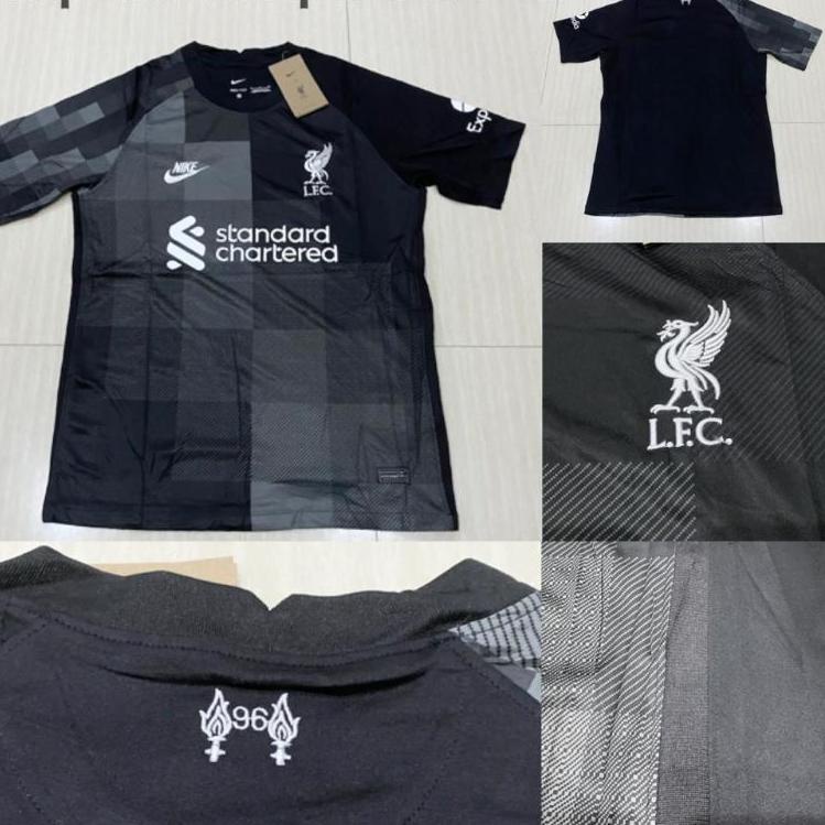 WVIIMN Jersey Bola Liverpool GK Kiper Black Hitam 2021/2022 grade ori official SMLXL bigsize 2XL ❥❥ 