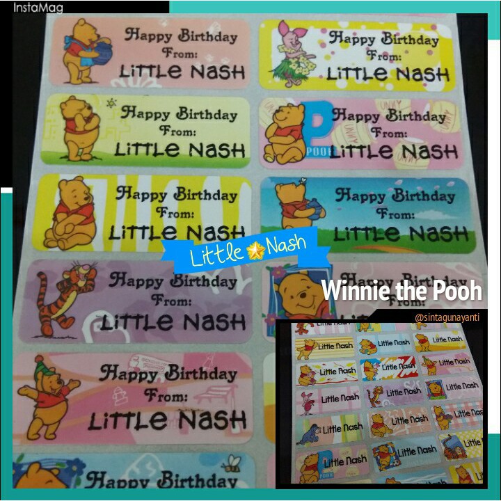 

Stiker Label Nama Waterproof - Winnie The Pooh