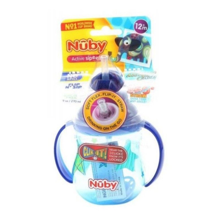 NUBY Active Sipeez Flip and Sip 360° Straw Cup 270ml Training Cup