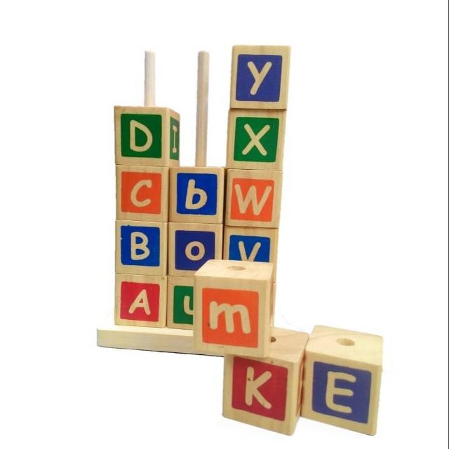 Mainan Kayu Balok 3 Tiang