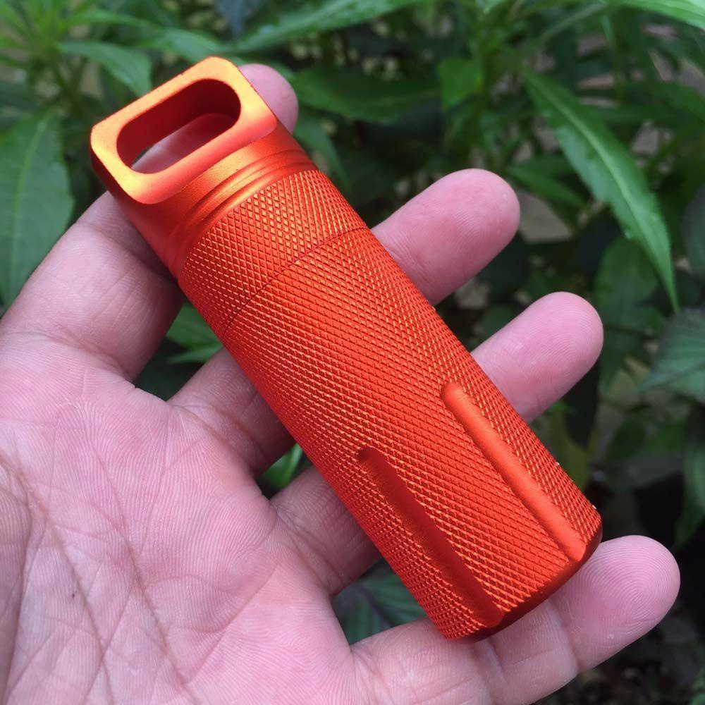 Lanfy Pill Box Portable Anti Air Botol Kering Gantungan Kunci Kapsul Survival Hike Box Seal Tank