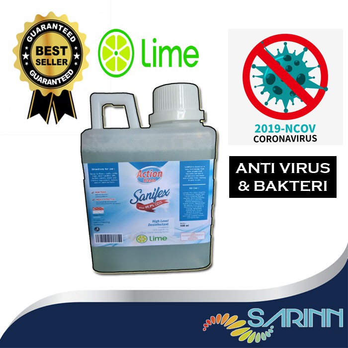 DISINFEKTAN CAIR DISINFECTANT SPRAY SANIFEX REFILL 500 ML LEMON LIME BENZALKONIUM CHLORIDE