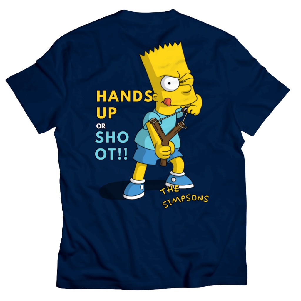 TSHIRT KEKINIAN  DTF THE SIMPSONS UNISEX SERIES 01| BART SIMPSON HANDS UP T-SHIRT FASHION| BAJU KAOS ATASAN UNISEX PRIA DAN WANITA