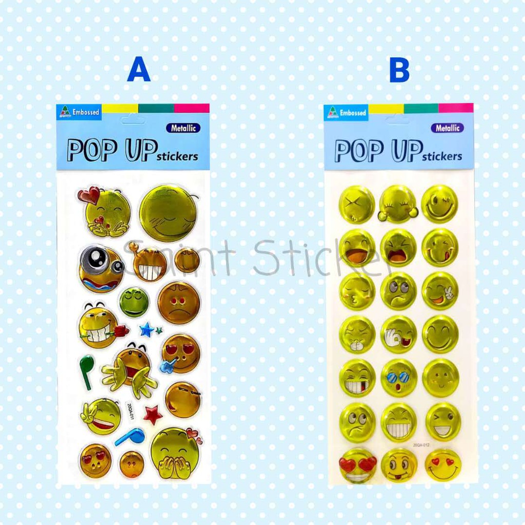 

Stiker Timbul Pop Up Sticker Gambar Tempel Anak Karakter Smiley Emoticon Emoji