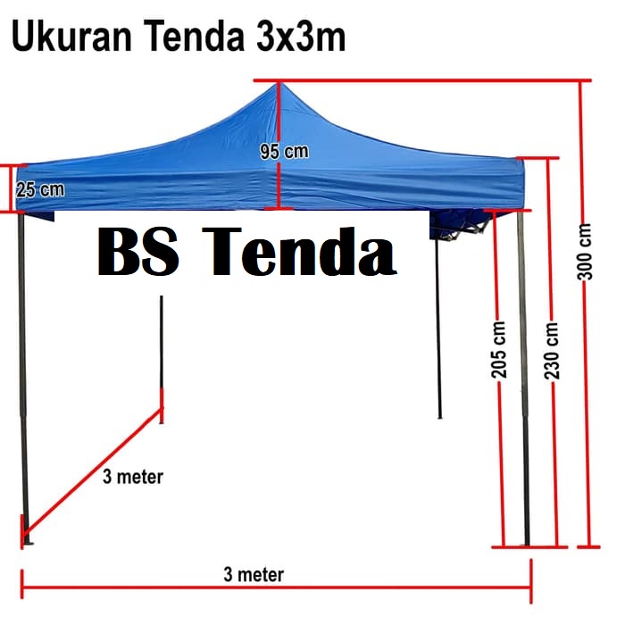 Kerangka Tenda Lipat 3x3 Premium (Tidak Termasuk Atap Tenda)