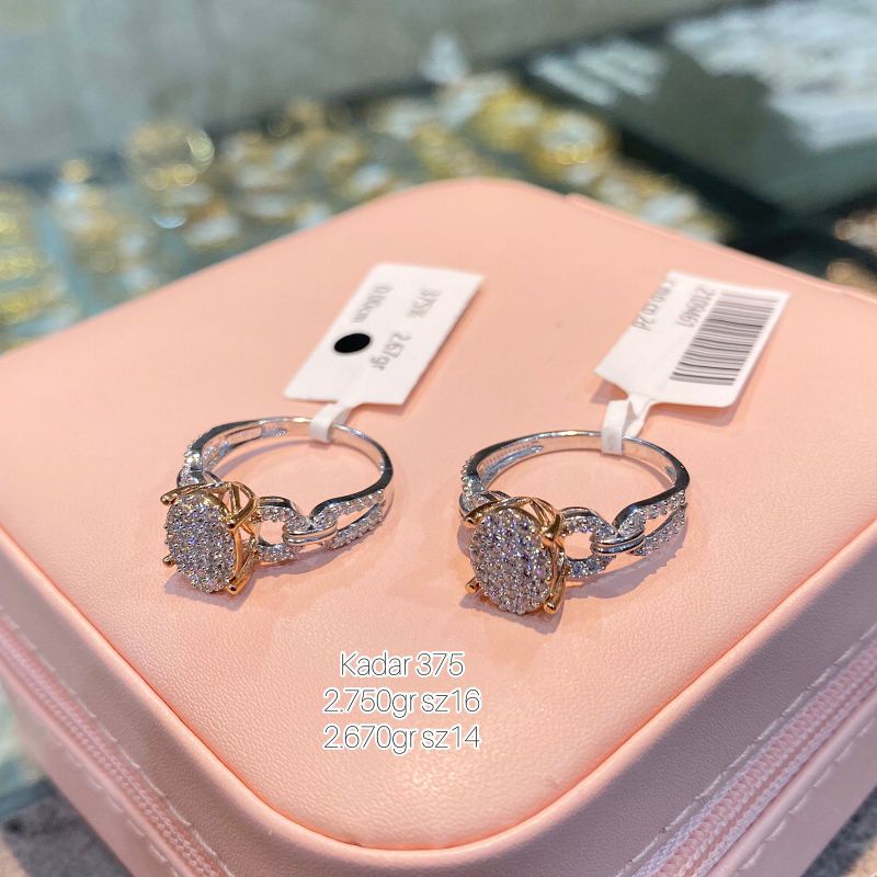 Cincin Emas Putih Asli Model Termewah Kadar 375%/8K