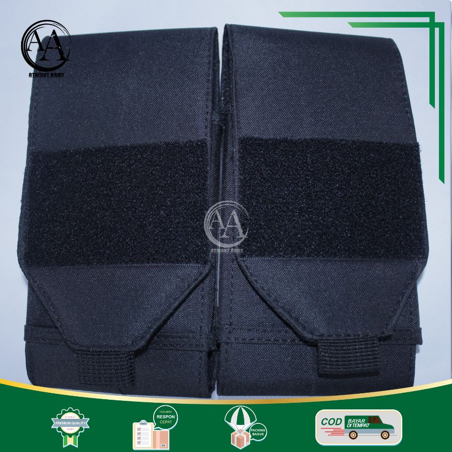 Tempat Sarung HP Pinggang KANVAS TACTICAL bonus Logo karet Atribut Satpam Security TNI