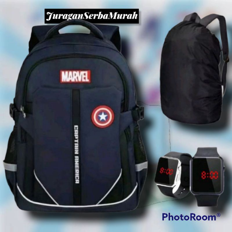 Tas Ransel Sekolah Anak Laki-laki Ukuran Besar Karakter Marvel Superhero Murah