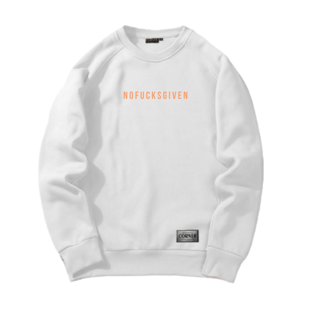 Crewneck Cut OVERSIZE PRIA CREWNECK NO FUVK ALEEJOE65 BISA COD WARNA PUTIH,CREAM,ABU