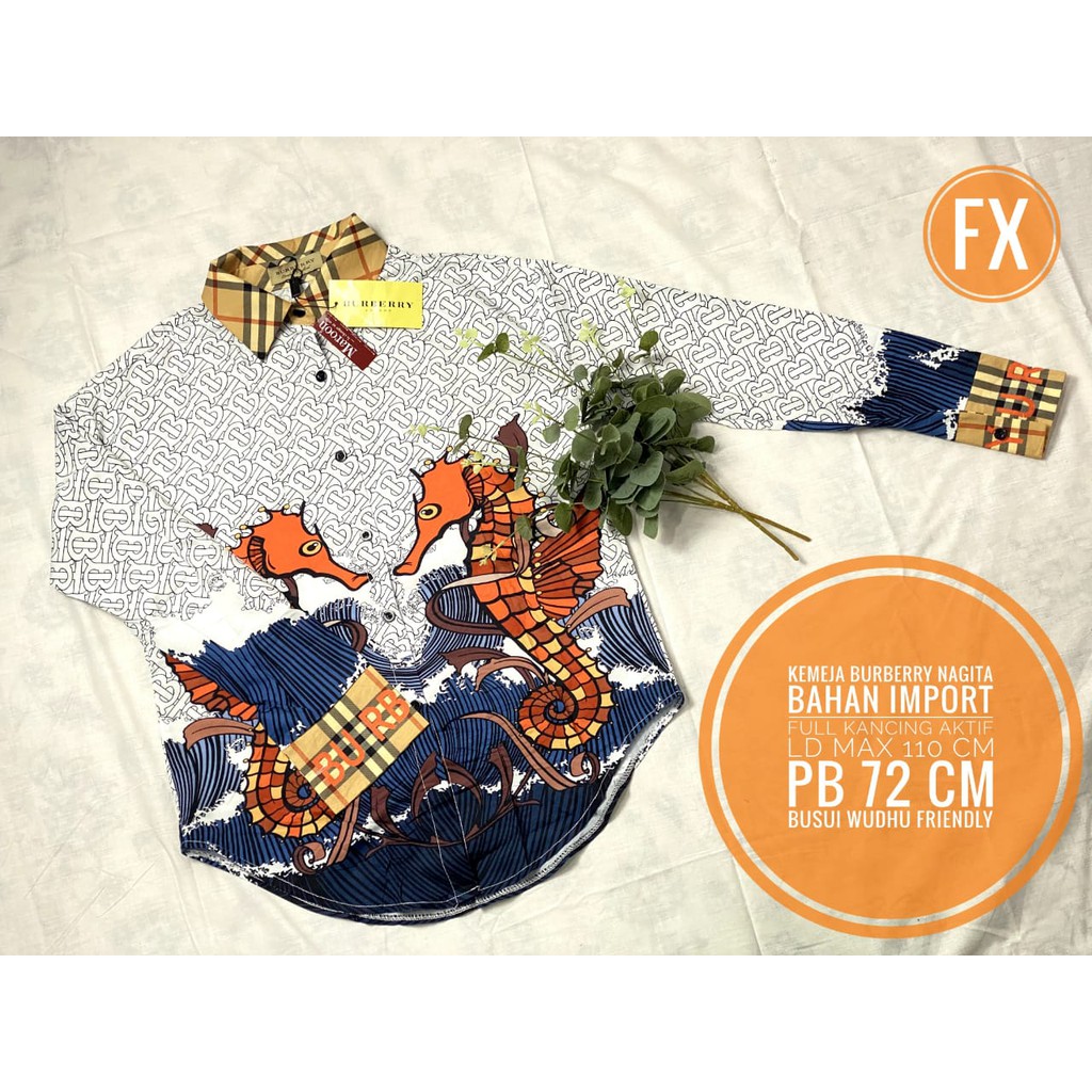 Kemeja burberry nagita kode FX