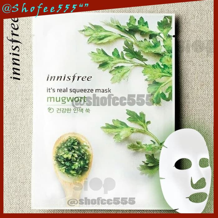D59 INNISFREE Real Squeeze Sheet Mask  Masker Wajah  MUGWORT masker korea