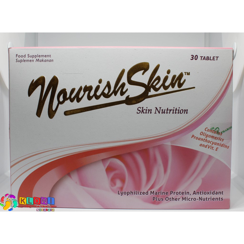 Nourish Skin - 30 Tablet  / No Kerutan / Kulit Kencang / Awet Muda / Suplemen Kecantikan / Glowing