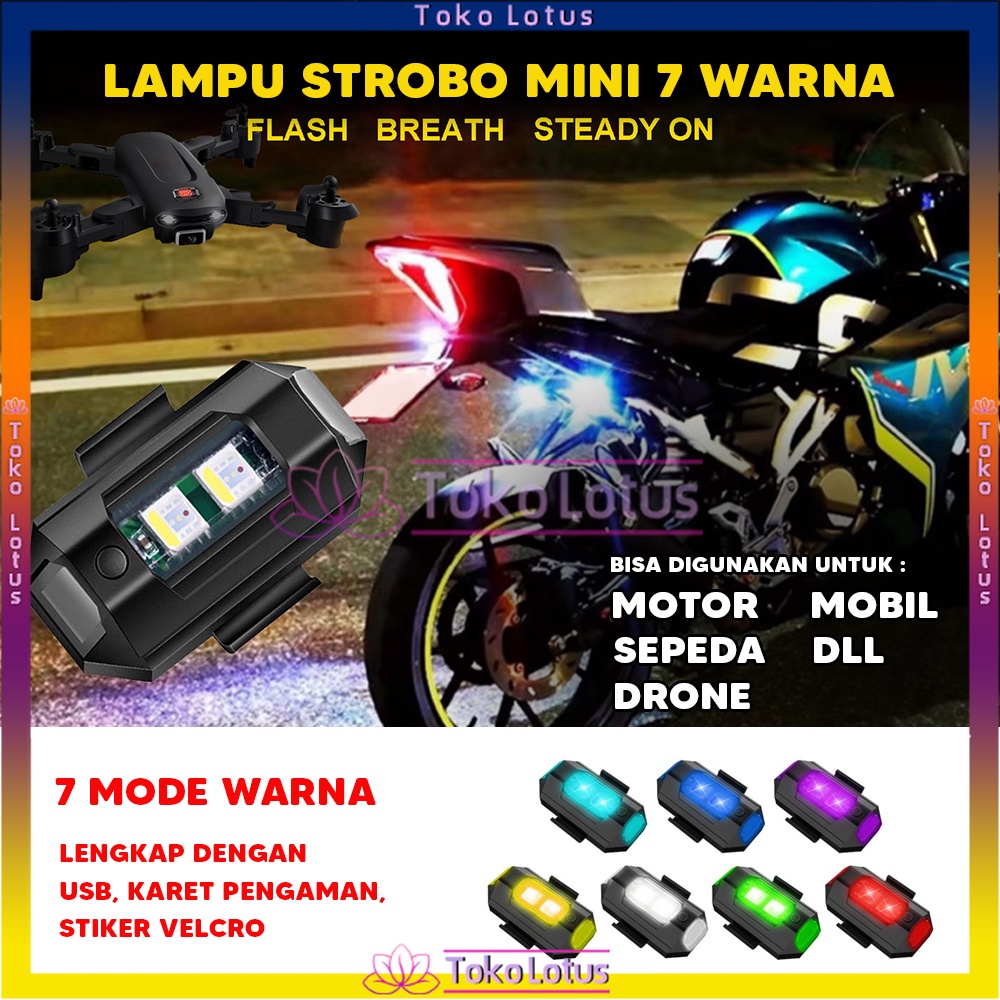 Lampu Drone/motor Strobo LED 7 Warna Universal Anti Tabrakan Untuk Motor / Pesawat / Drone 𝐓𝐄𝐑𝐌𝐔𝐑𝐀𝐇 !!!