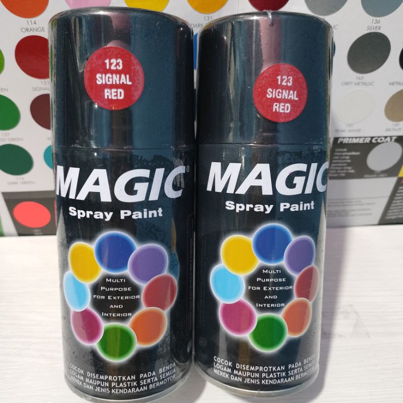 Magic Spray Paint Pilox Pilok Magic Signal Red Merah Cabe 123 300cc Cat Semprot Serbaguna Magic Ukuran Besar 300 cc