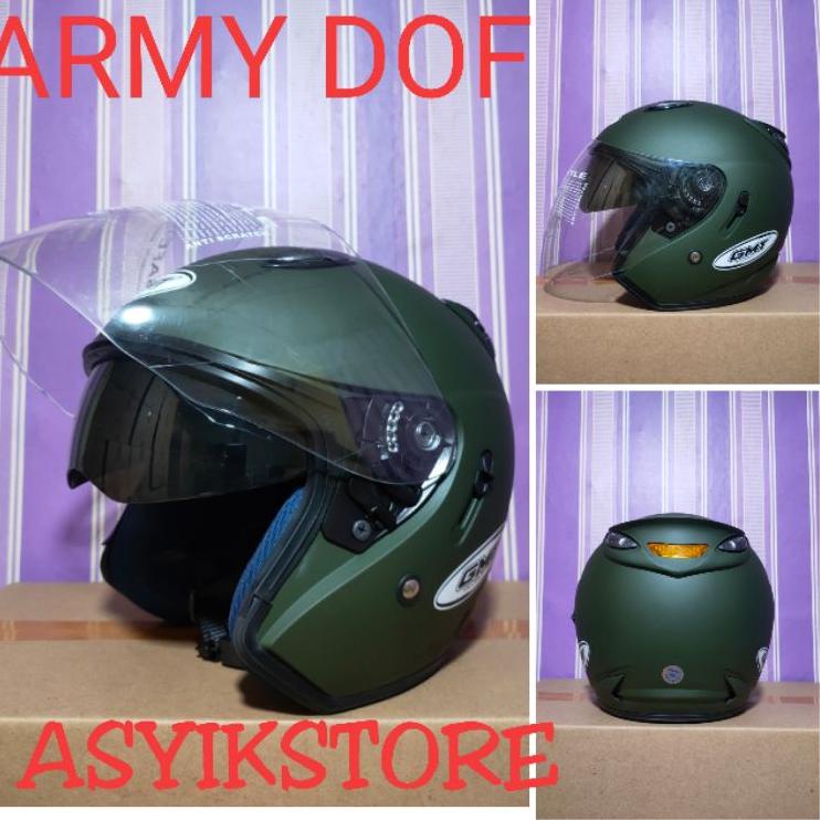 Ready Merakyat HELM CENTRO ARMY DOF DOBLE VISOR ORIGINAL