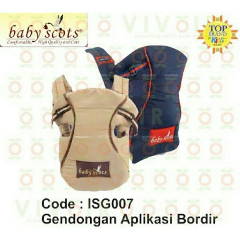 BABY SCOTS-GENDONGAN BAYI DEPAN BABY SCOTS MOTIF BORDIR-GENDONGAN BABY SCOTS ISG 007