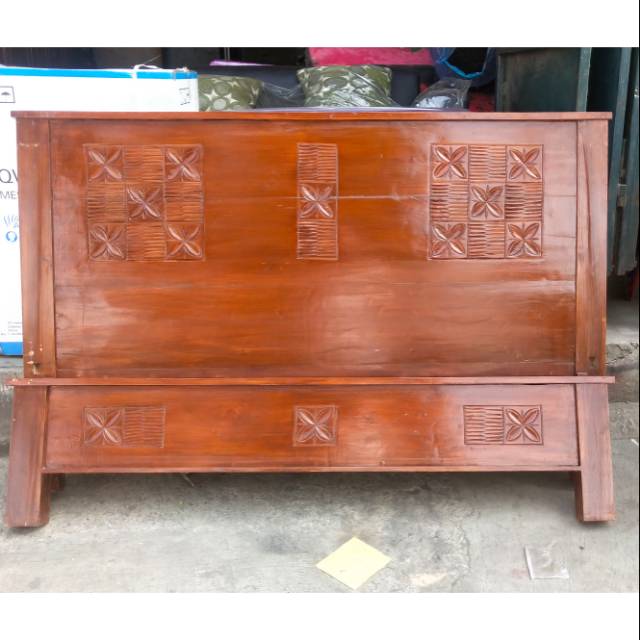 Dipan jati minimalis ranjang kayu jati ukuran160x200