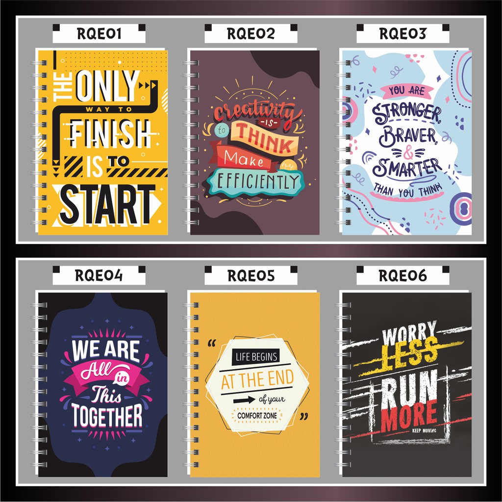 

Notebook / Ring Note Quotes / Motivasi Unik Spiral A5 Murah