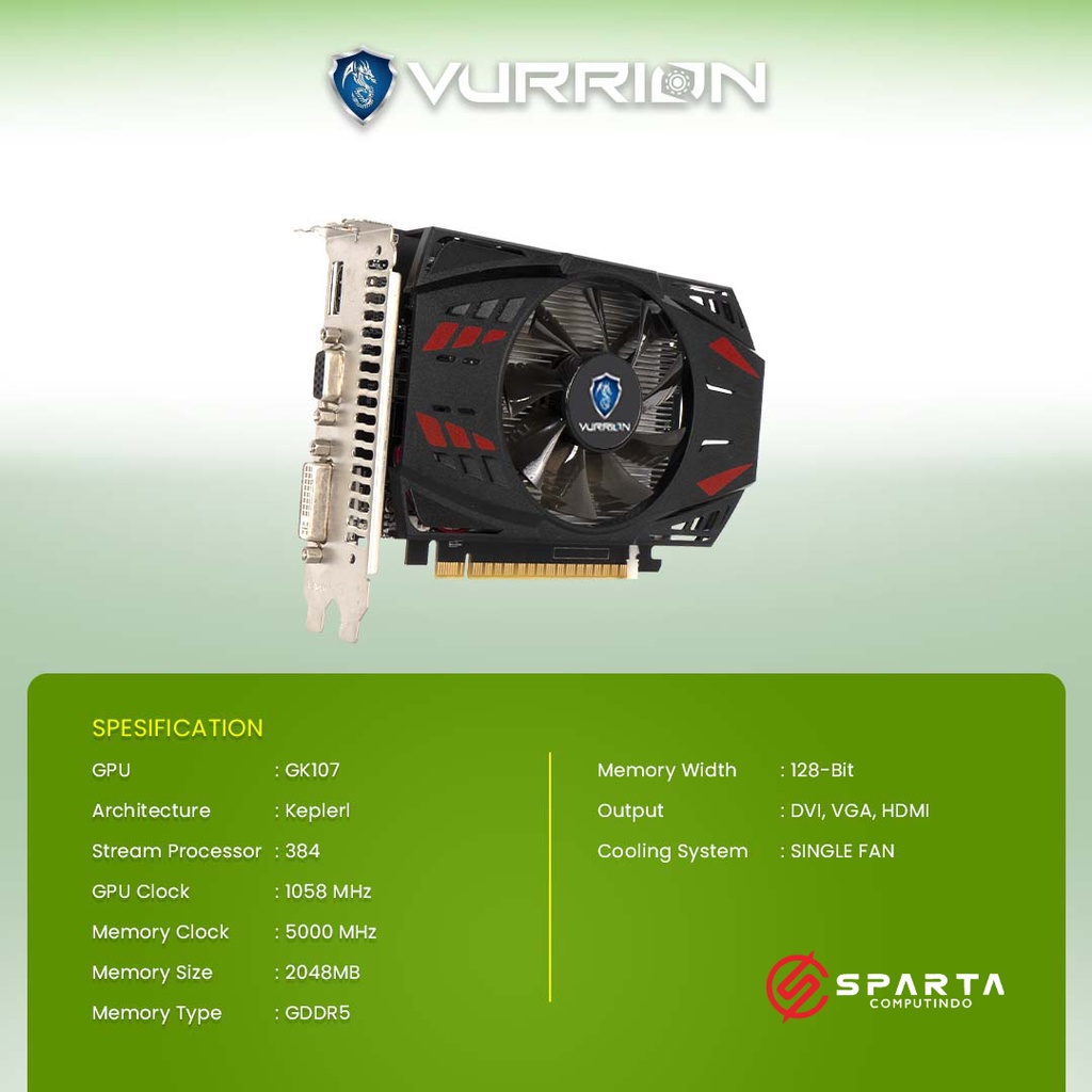 VGA Nvidia Geforce GT 740 2GB GDDR5 Vurrion New Garansi Resmi