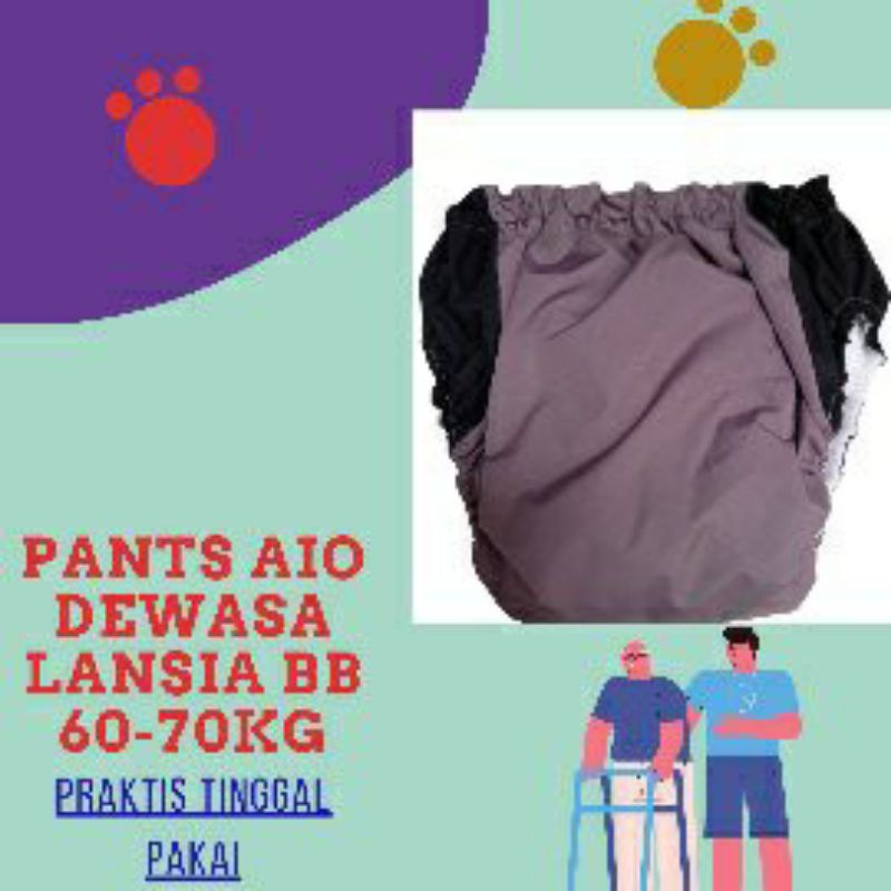 Popok kain cuci ulang, popok lansia dewasa bb 60-70 kg, pampers dewasa atau lansia meliz clodi