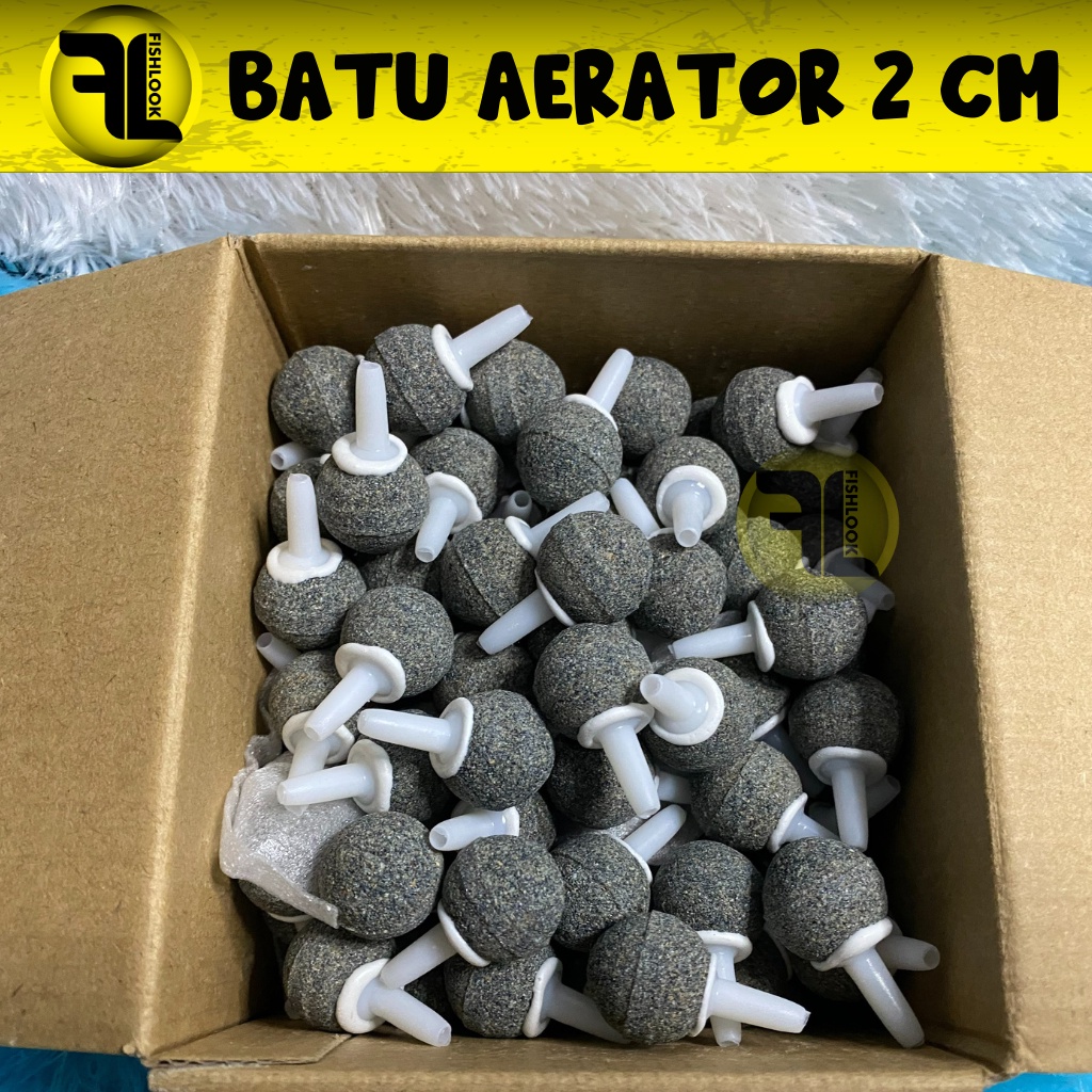 batu aerator bulat bola mini 2cm air stone airstone gelembung udara aquarium