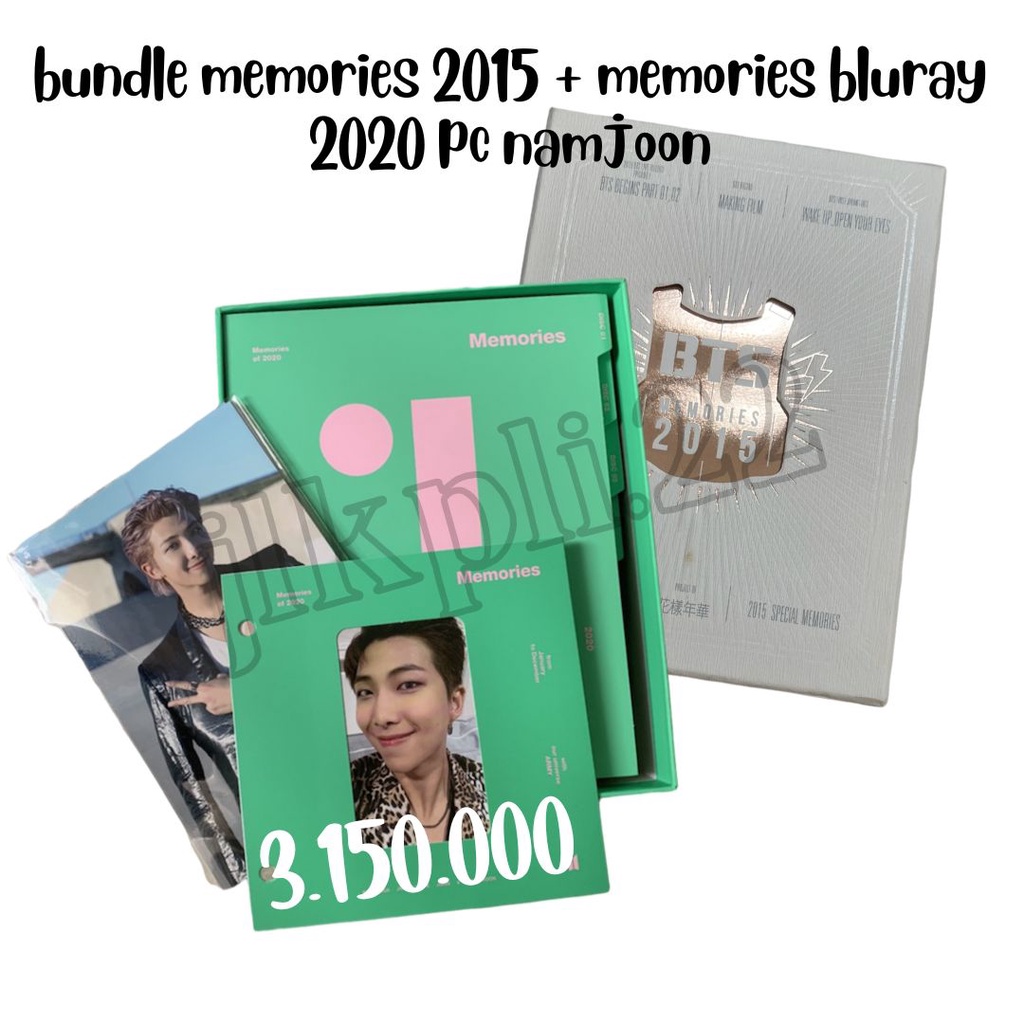 BTS MEMORIES 2015 + 2020 BLURAY FULLSET with RM Namjoon photocard