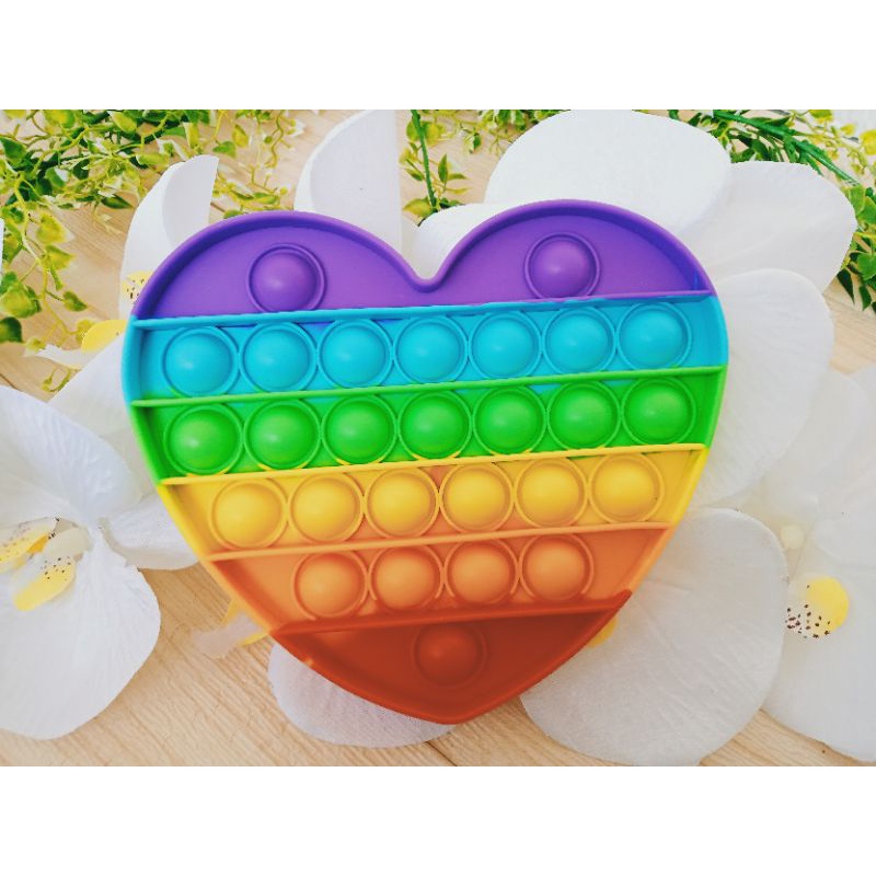 Pop It Grosir langsung kirim / pop It rainbow murah / Mainan anak / pop it besar 14cm n/ pop it viral / popit rainbow / pop it / pop / mainan anak edukasi-Love rainbow