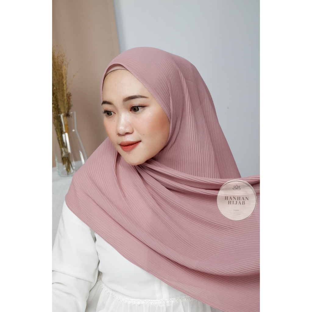 PLEATED SHAWL / PASHMINA FULL PLISKET-Dusty Purple