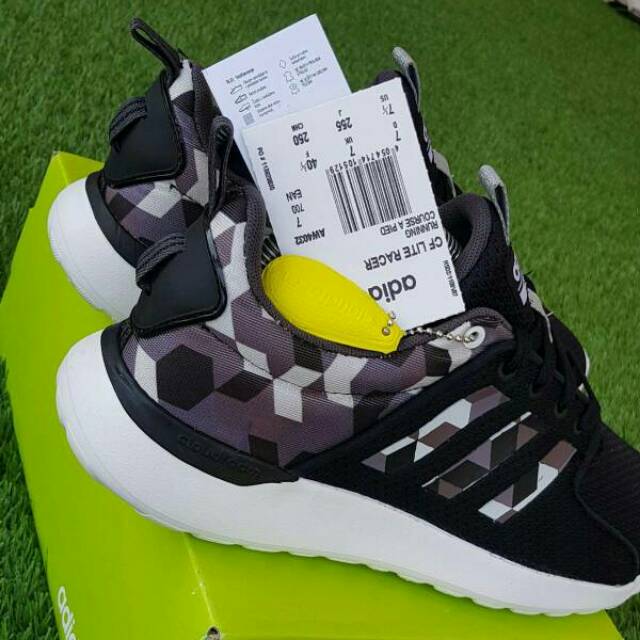 Adidas cloudfoam literacer black camo army original bnib indonesia