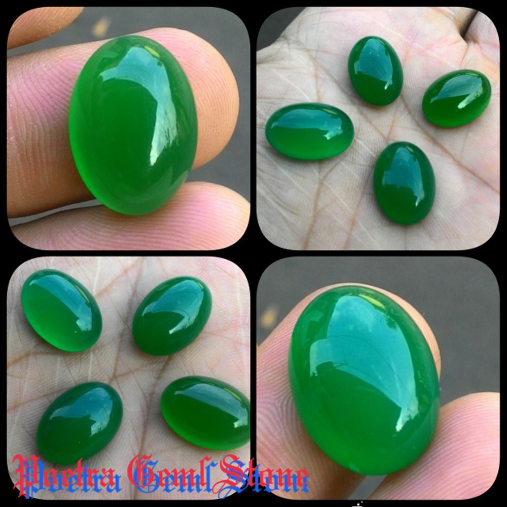 PROMO TERMURAH !!! NATURAL TOPAZ GREEN CHALCEDONY [ BUY 3 FREE 1 ]