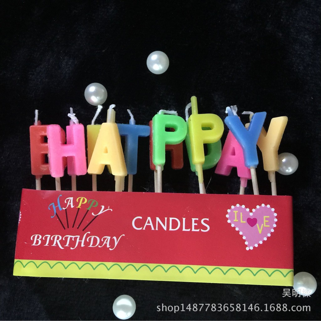 LILIN HAPPY BIRTHDAY MURAH GROSIR WARNA WARNI HIASAN KUE ULTAH LILIN BDAY GLITER POLOS POLKADOT