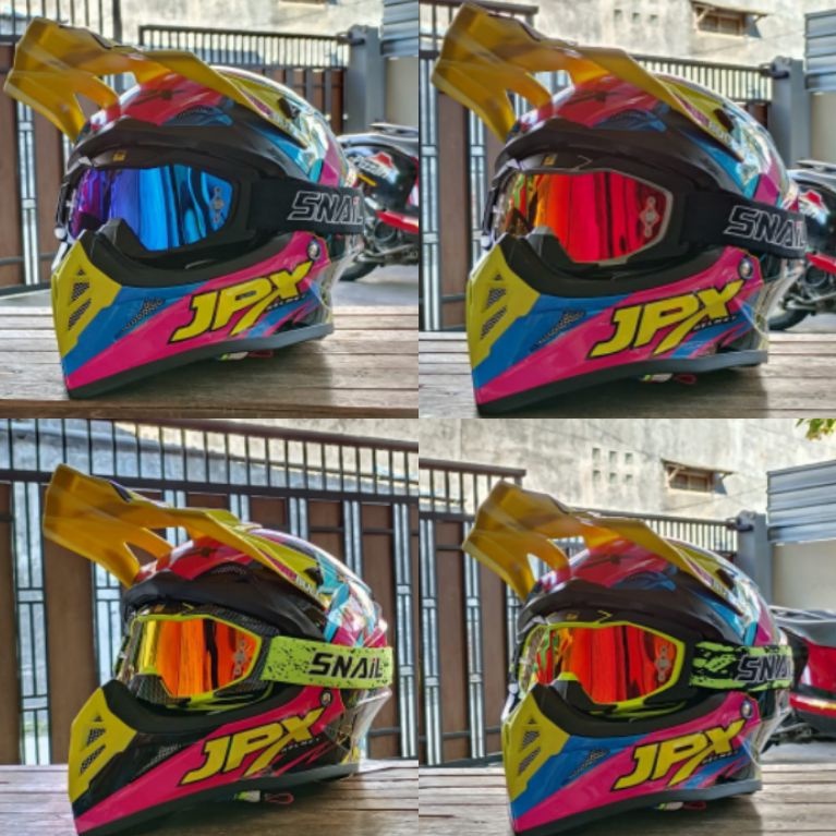 HELM JPX CROSS_FOX1 SERI X27 - PEPSI BLUE GLOSS + GOOGLE SNAIL (ONGKIR 2 KG) HELM JPX TERBARU