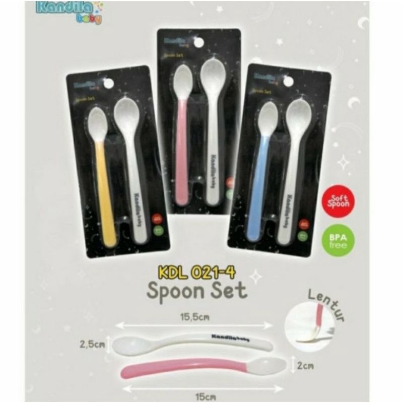 KANDILA Baby Hard and Soft Spoon Set Sendok Bayi Lentur