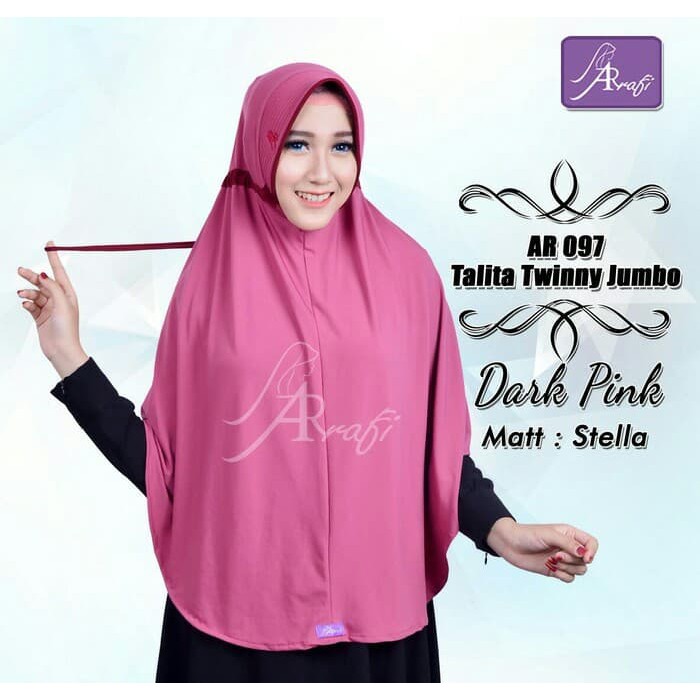 Promo!! Ar 097 Talita Twinny Jumbo Jilbab Hijab Ar Rafi Arrafi Serut Polos Terlaris!!