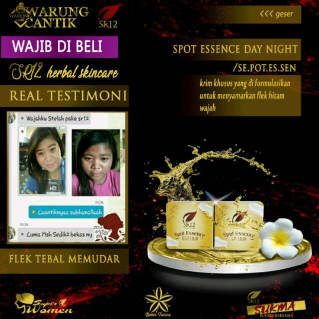 

SPOT ESSENCE DAY N' NIGHT CREAM SR12 *mengatasi flek hitam